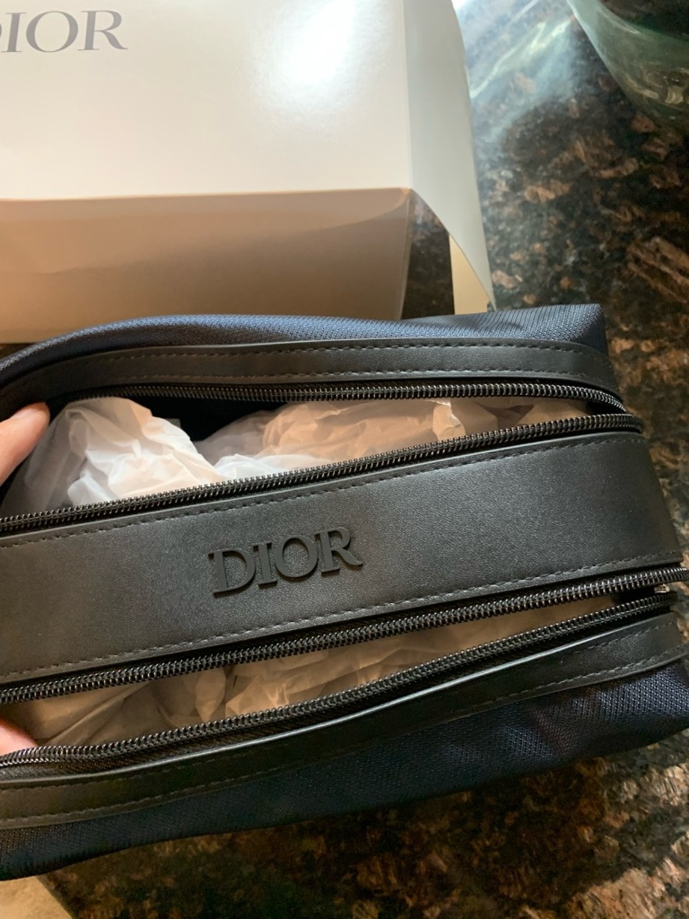 Dior Black Men's Nylon and Leather Toiletry Case - Picture 2 of 2